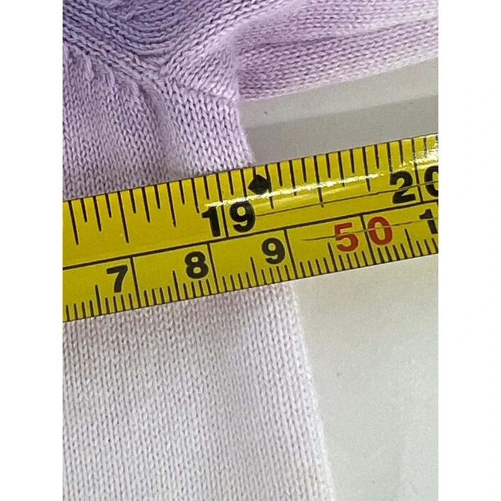Alfred Dunner Purple Ombre Cardigan Sweater Button Up White Collared Petite PM‎